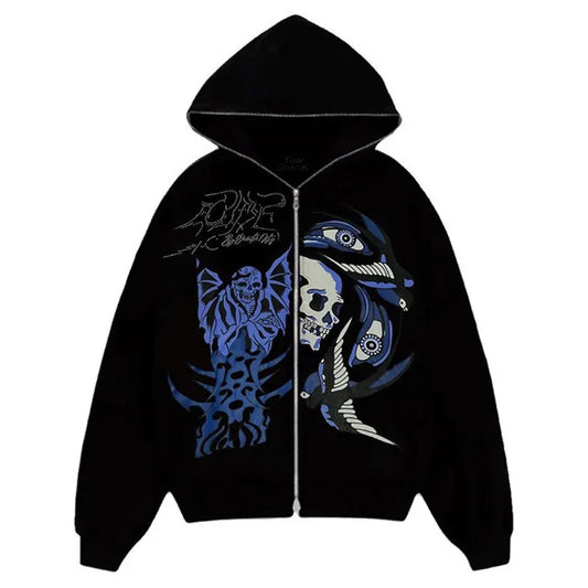 The Y2K Skull Rhinestone Hoodie